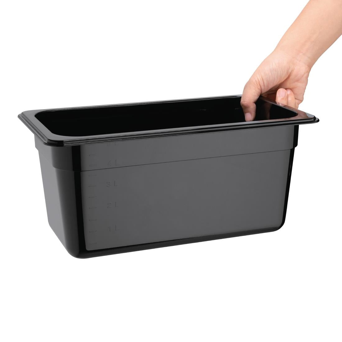 U464 Vogue polycarbonaat bak zwart GN 1/3 150mm