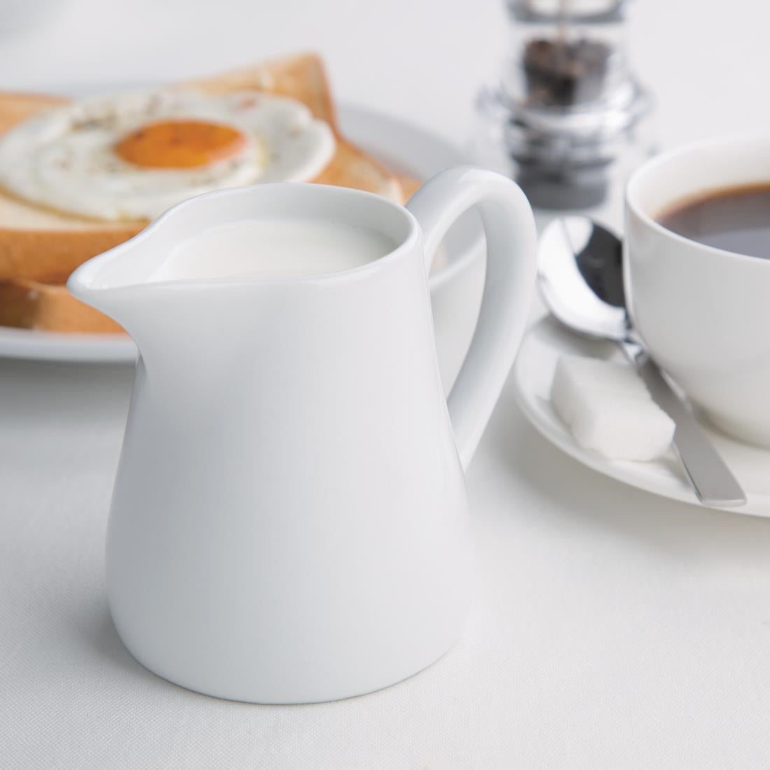 U820 Olympia Whiteware melkkannetjes met handvat 21,2cl (6 stuks)