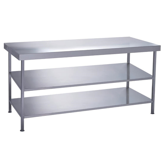 DC611 Parry volledig gelaste roestvrijstalen middentafel 2 onderplanken 1200x600 mm