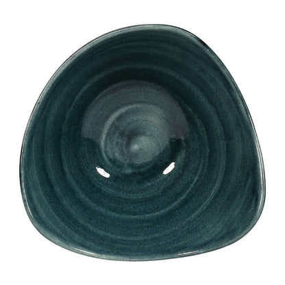 FA596 Churchill Stonecast Patina Rustic Teal Driehoekige Kom 15.2cm (12 stuks)