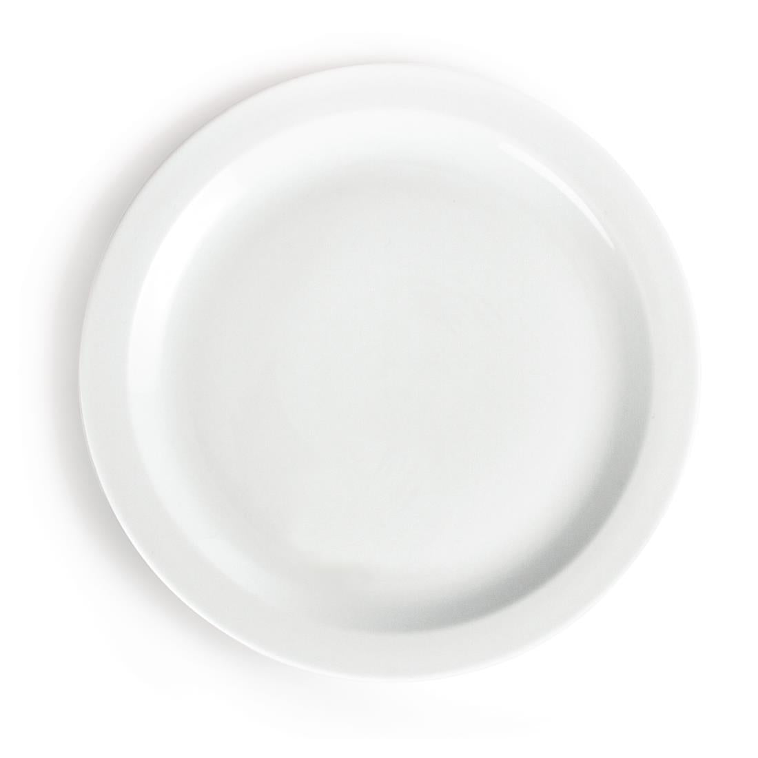 CB491 Olympia Whiteware Borden Met Smalle Rand 28cm (6 Stuks)