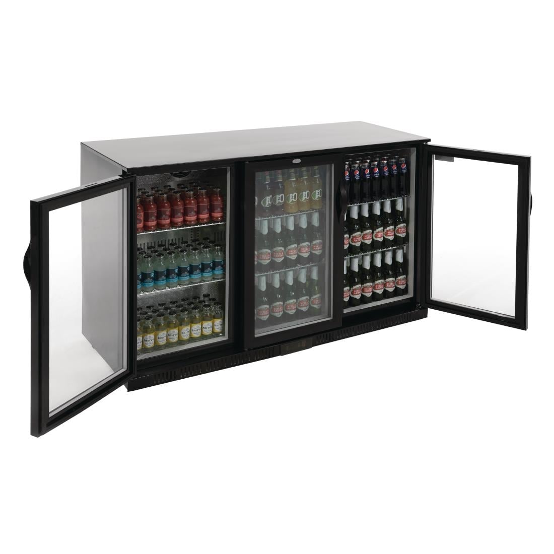 GL004 Polar G-serie 3-deurs barkoeling met klapdeuren zwart 330L