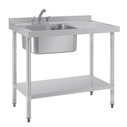 DY820 Vogue RVS spoeltafel enkele spoelbak aan linkerzijde 100x60cm