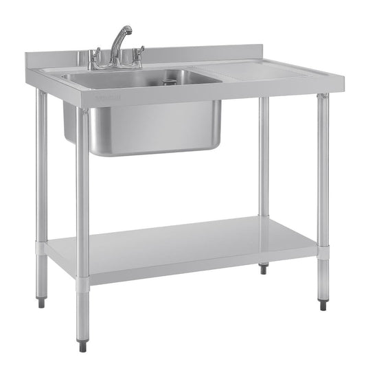 DY820 Vogue RVS spoeltafel enkele spoelbak aan linkerzijde 100x60cm