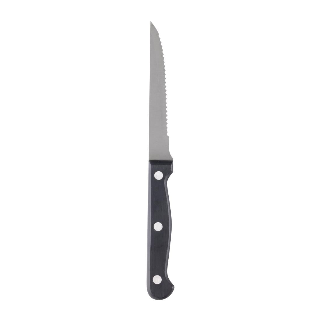 C134 Olympia steakmessen zwart heft 21,5cm (12 stuks)