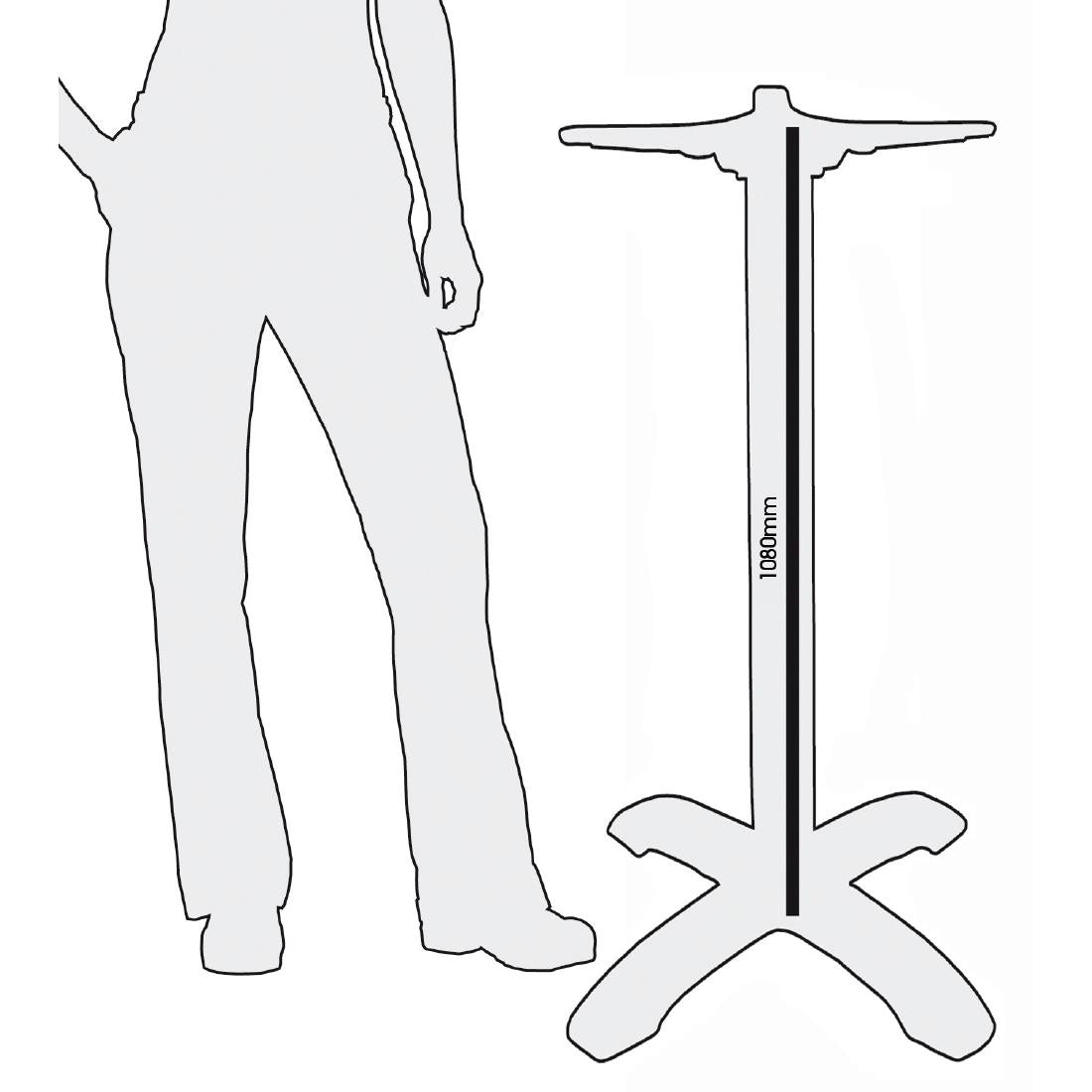 CR478 Bolero gietijzeren statafelpoot 108cm