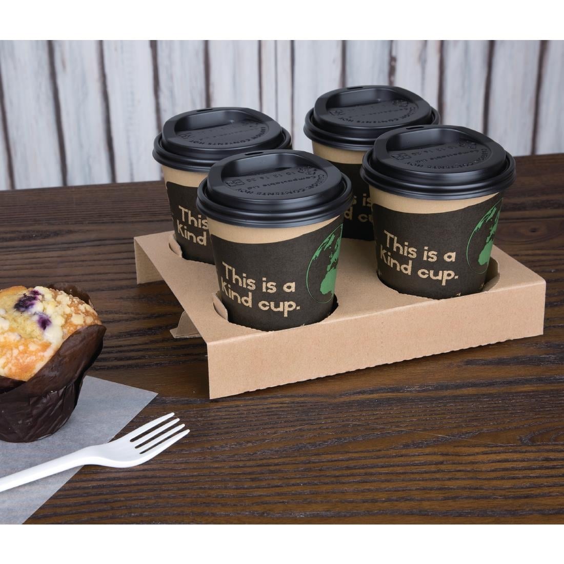 DS058 Fiesta Compostable composteerbare koffiebekers enkelwandig bruin 34cl (1000 stuks)