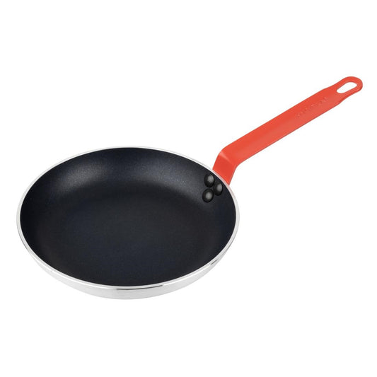 FB474 Hygiplas Teflon Platinum Plus anti-aanbak koekenpan 240mm rood handvat