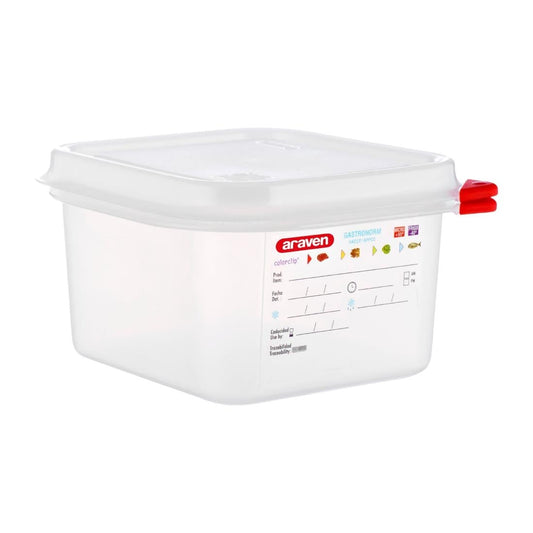 DL980 Araven GN 1/6 voedseldoos met deksel 1,7Ltr (4 stuks)