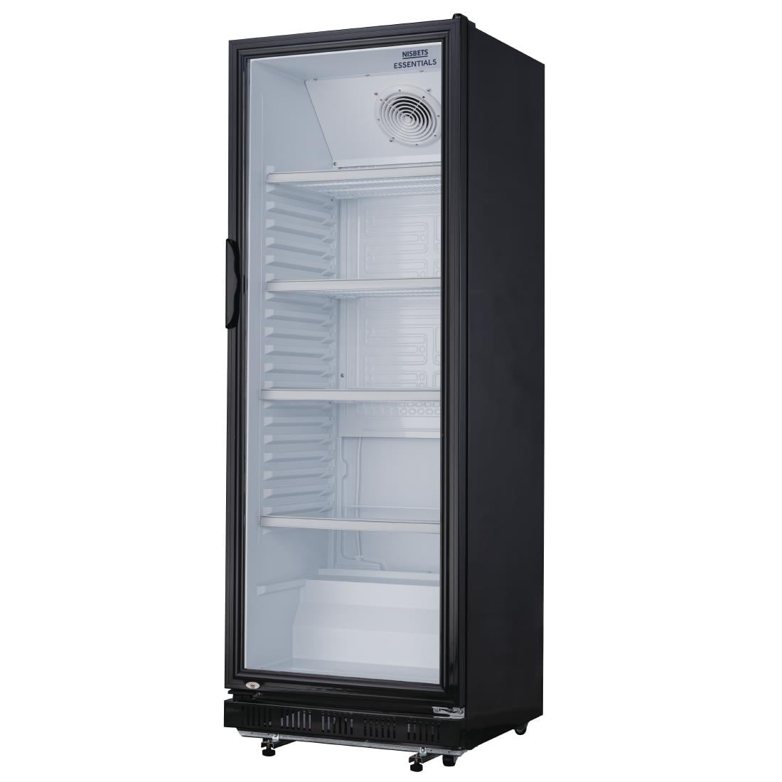 DG280 Nisbets Essentials vrijstaande displaykoeling zwart 346Ltr