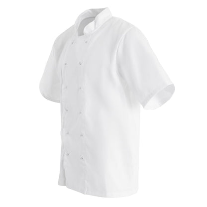 B250-S Whites Boston unisex koksbuis korte mouw wit S