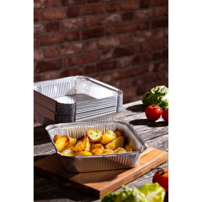 DZ892 Fiesta Recyclebare Diepe Foliecontainers 2100ml (200 Stuks)
