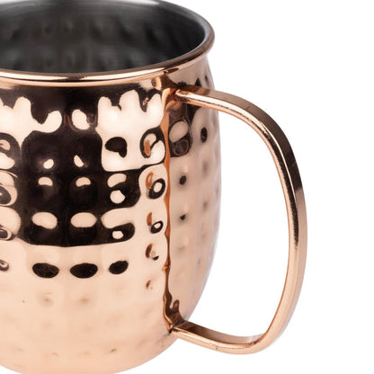 HY114 Olympia Barware Gehamerd RVS Koper Gecoate Mokken 440ml
