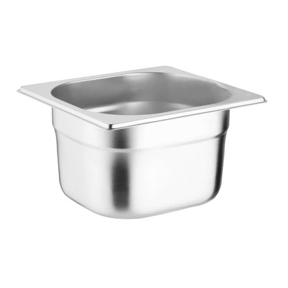S431 Vogue roestvrijstalen gastronormbakken set met deksels 1/6 (4 stuks)