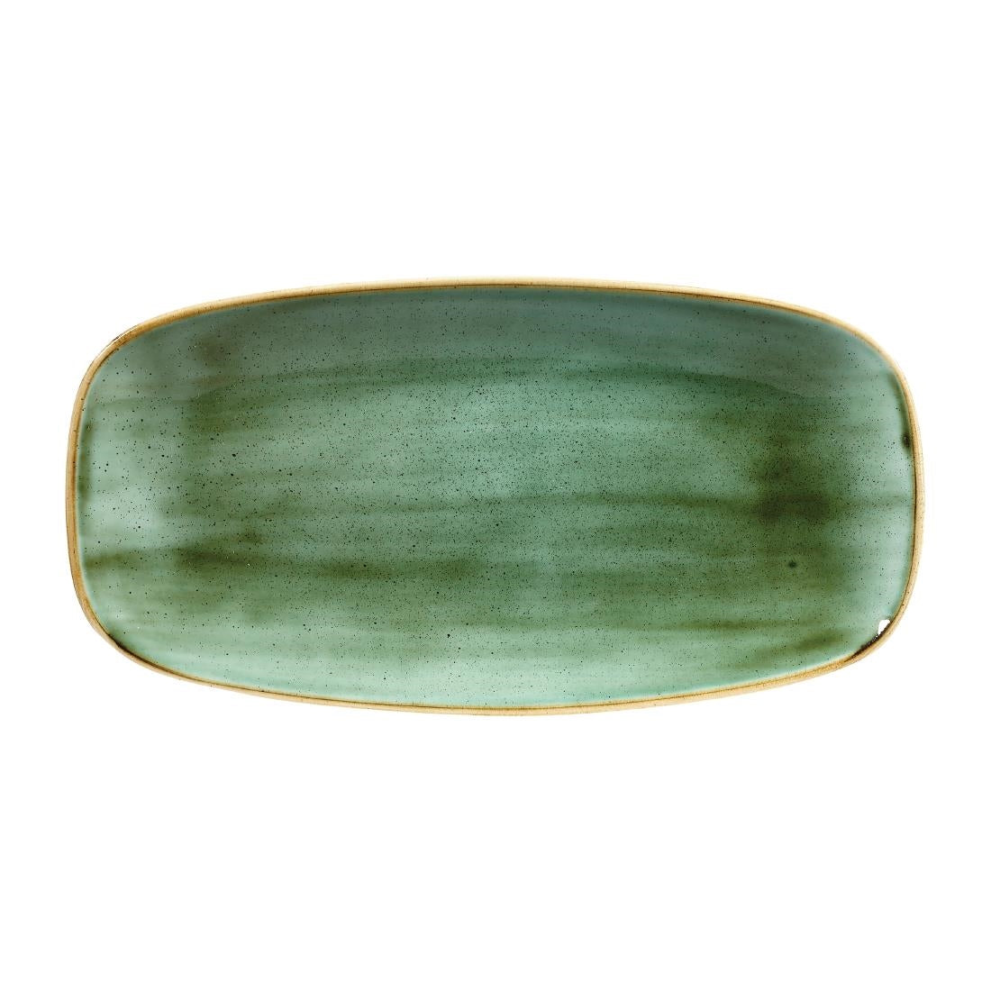 CY100 Churchill Stonecast Samphire Green Chefs Ovaal Bord 29.8 x 15.2cm (12 stuks)