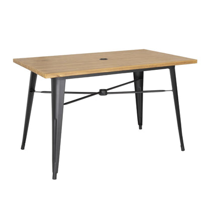FT954 Bolero aluminium outdoor tafel 120x76x76cm licht houtdessin