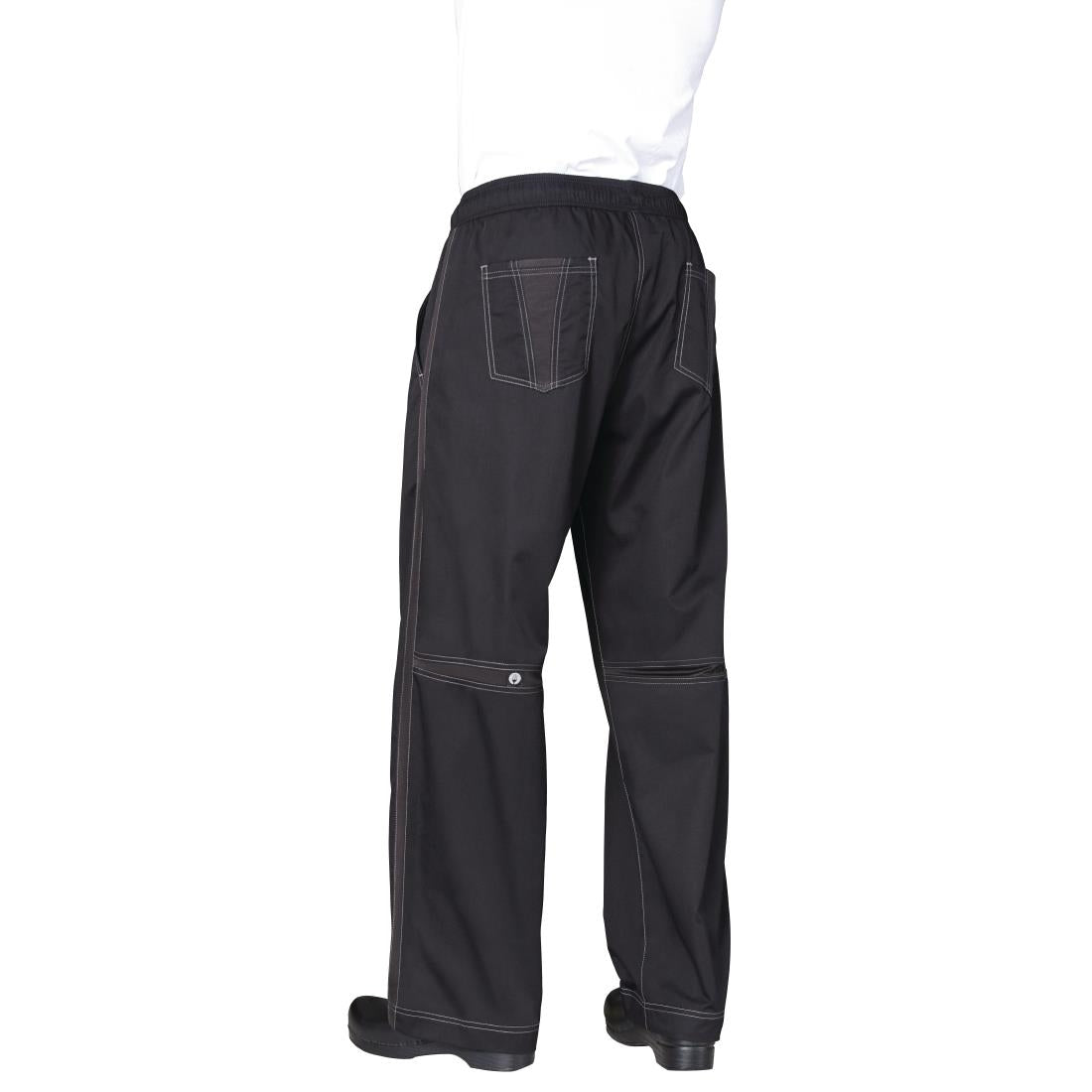 B187-L Chef Works Cool Vent uniseks baggy koksbroek zwart L