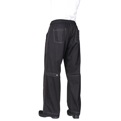 B187-L Chef Works Cool Vent uniseks baggy koksbroek zwart L