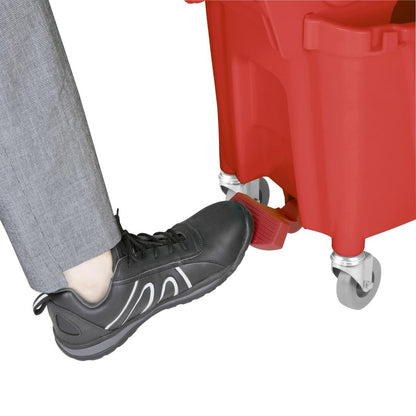 FW868 Jantex 30Ltr Dweilemmer Met Voetpedaalontgrendeling - Rood