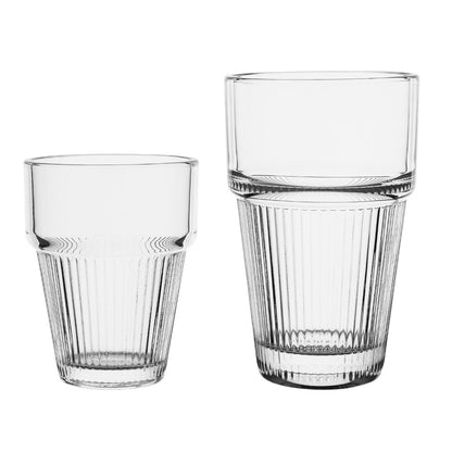HW796 Olympia Geribbelde Stapelbare Tumblers 300ml (6 Stuks)