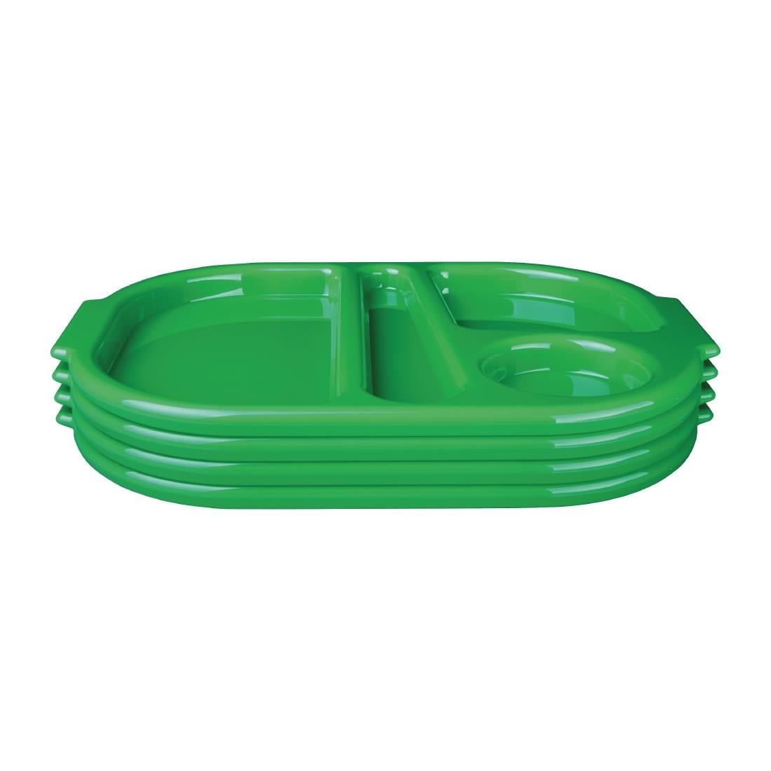 DL128 Olympia Kristallon dienbladen met vakken 32,2x23,6cm groen (10 stuks)