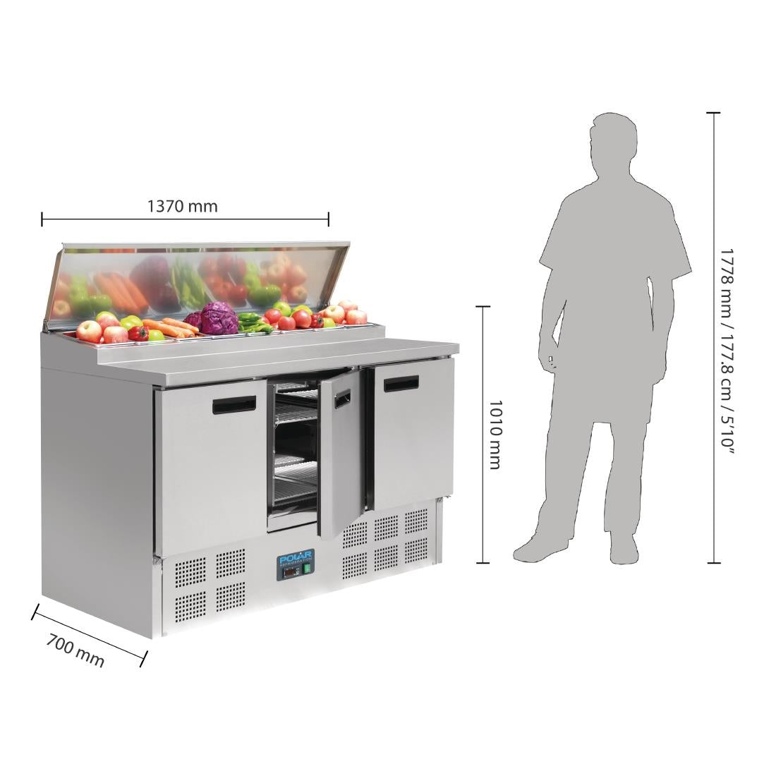 G605 Polar G-serie gekoelde saladette 390L