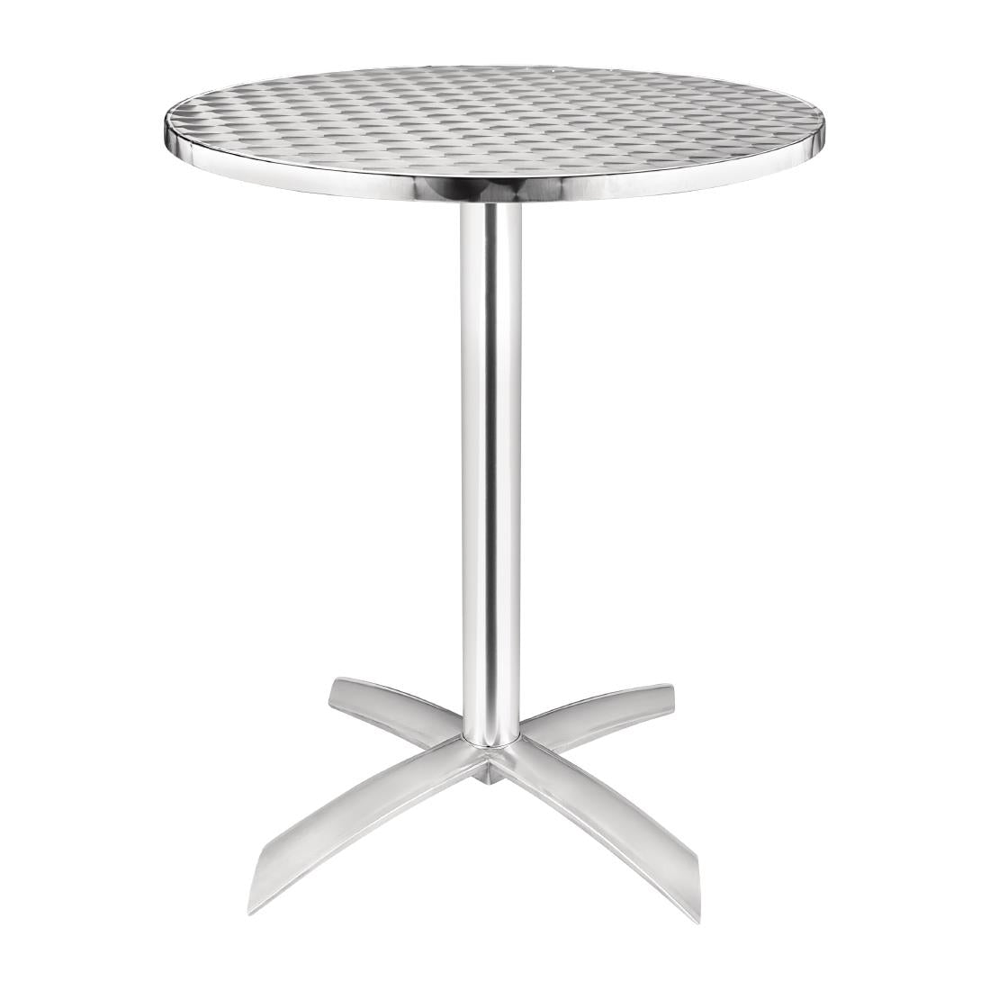 U423 Bolero alumiminium klaptafel met RVS blad 60(Ø)cm