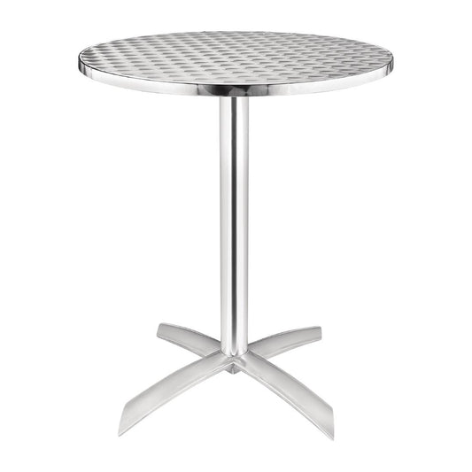 U423 Bolero alumiminium klaptafel met RVS blad 60(Ø)cm