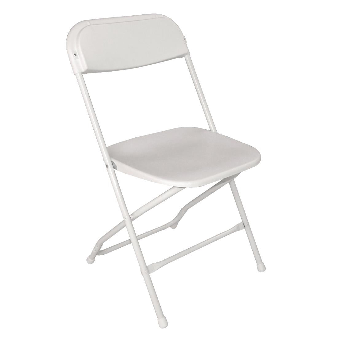 GD387 Bolero staal & polypropyleen klapstoelen wit (10 stuks)