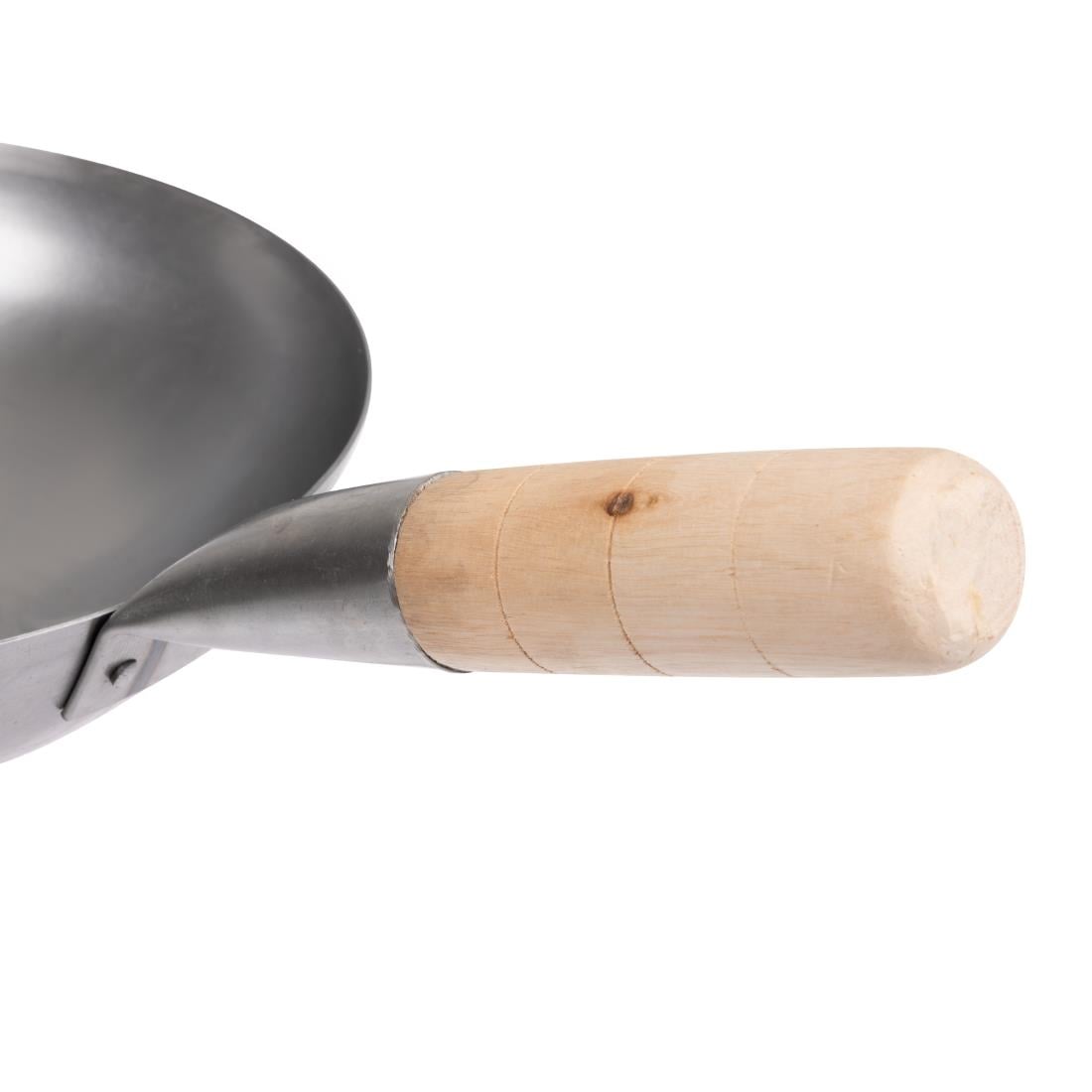 K295 Vogue zacht stalen wok met platte bodem 25,5cm