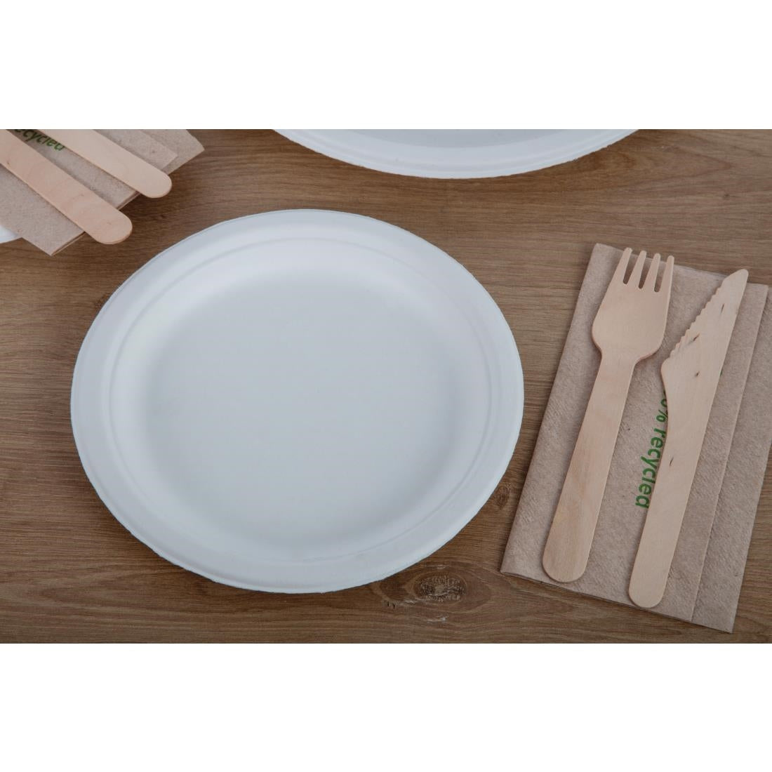 CW905 Fiesta Compostable composteerbare bagasse borden 17,9cm (50 stuks)