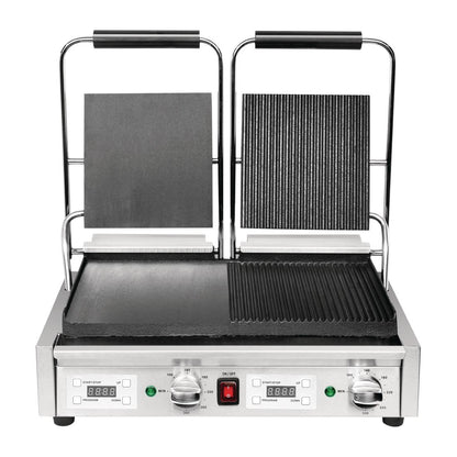 FC386 Buffalo dubbele halve geribbelde contactgrill