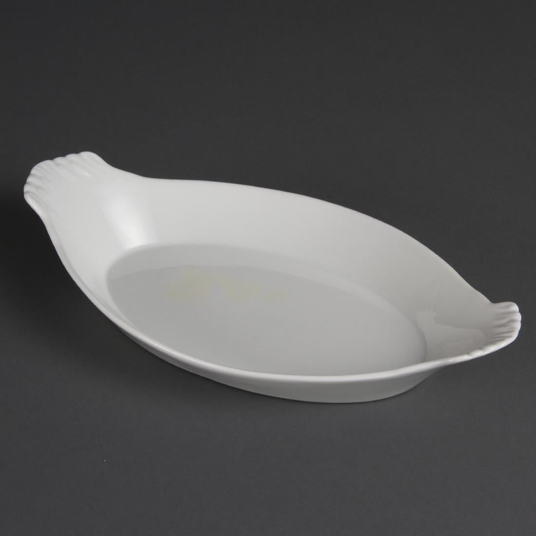 W423 Olympia Whiteware ovale gratineerschalen 32x17,7cm (6 stuks)