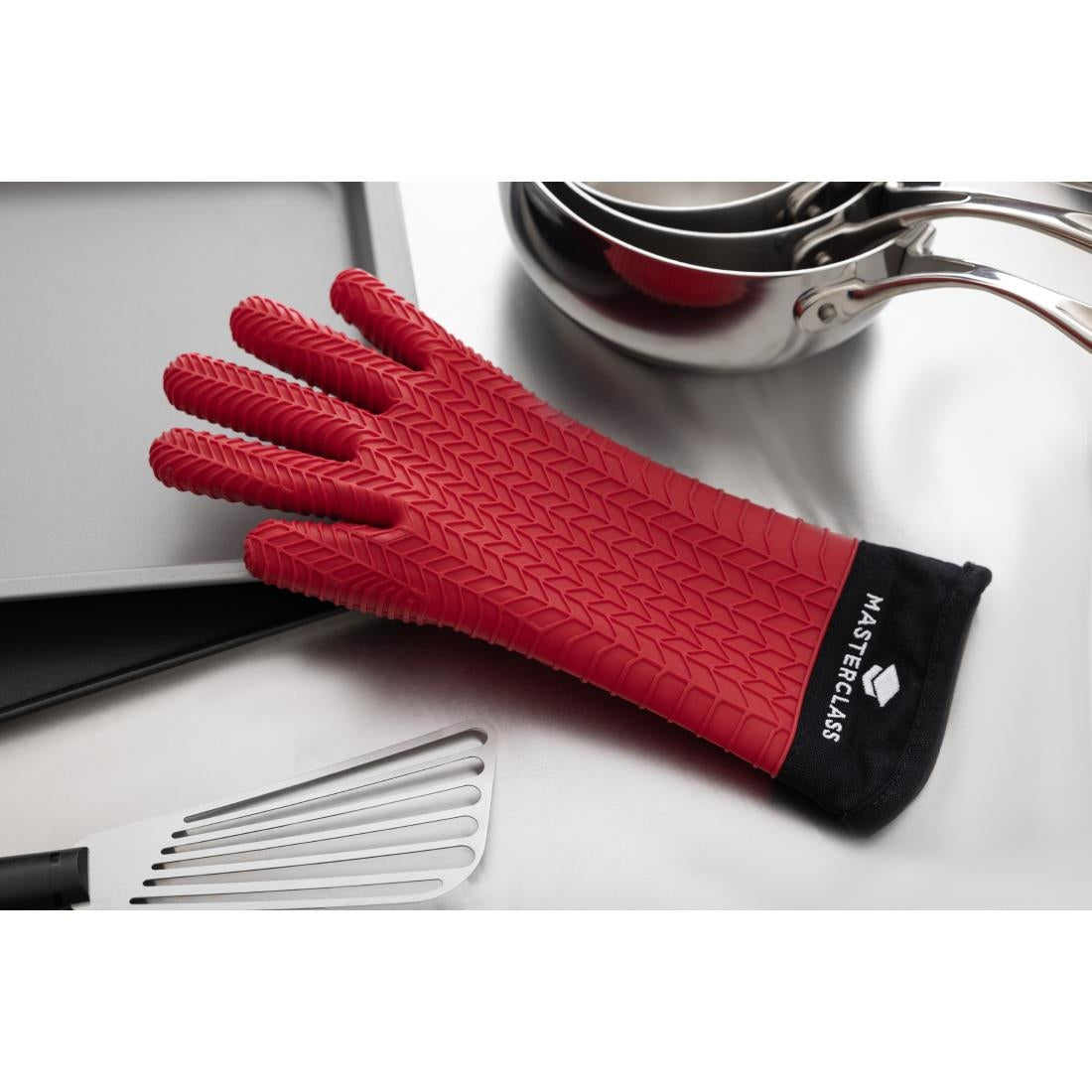 DB879 Masterclass Siliconen Ovenhandschoen Met Katoenen Binnenhoes