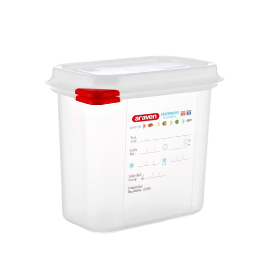 T983 Araven GN1/9 voedseldoos met deksel 1,5Ltr (4 stuks)