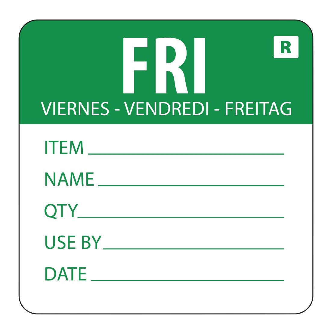 L070 Hygiplas voedseletiketten kleurcode vrijdag (500 stuks)