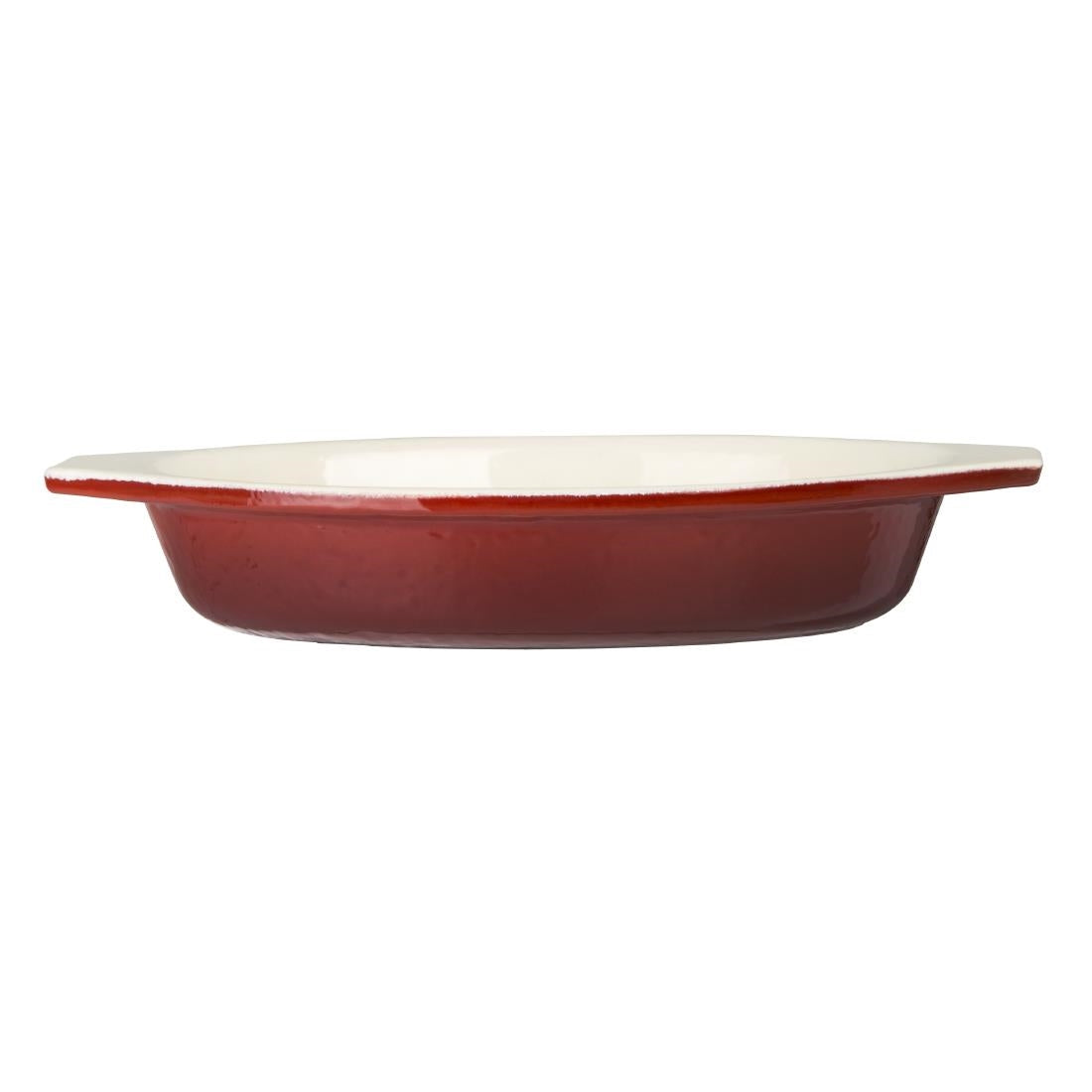GH317 Vogue ovale gietijzeren gratineerschaal rood 0,65Ltr