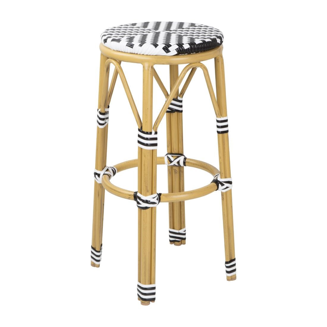 HZ144 Bolero Parijse Stijl PE Rieten Barkrukken Zwart (2 stuks)
