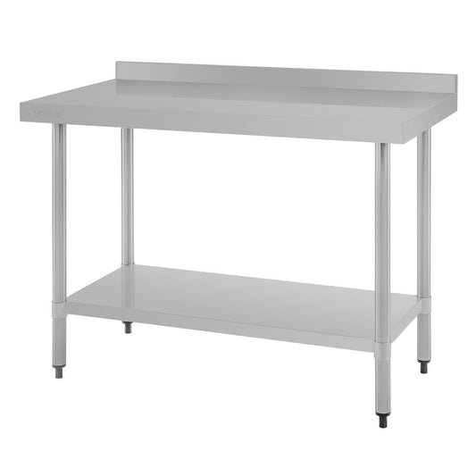 T381 Vogue RVS werktafel met achteropstand 90x120x60cm