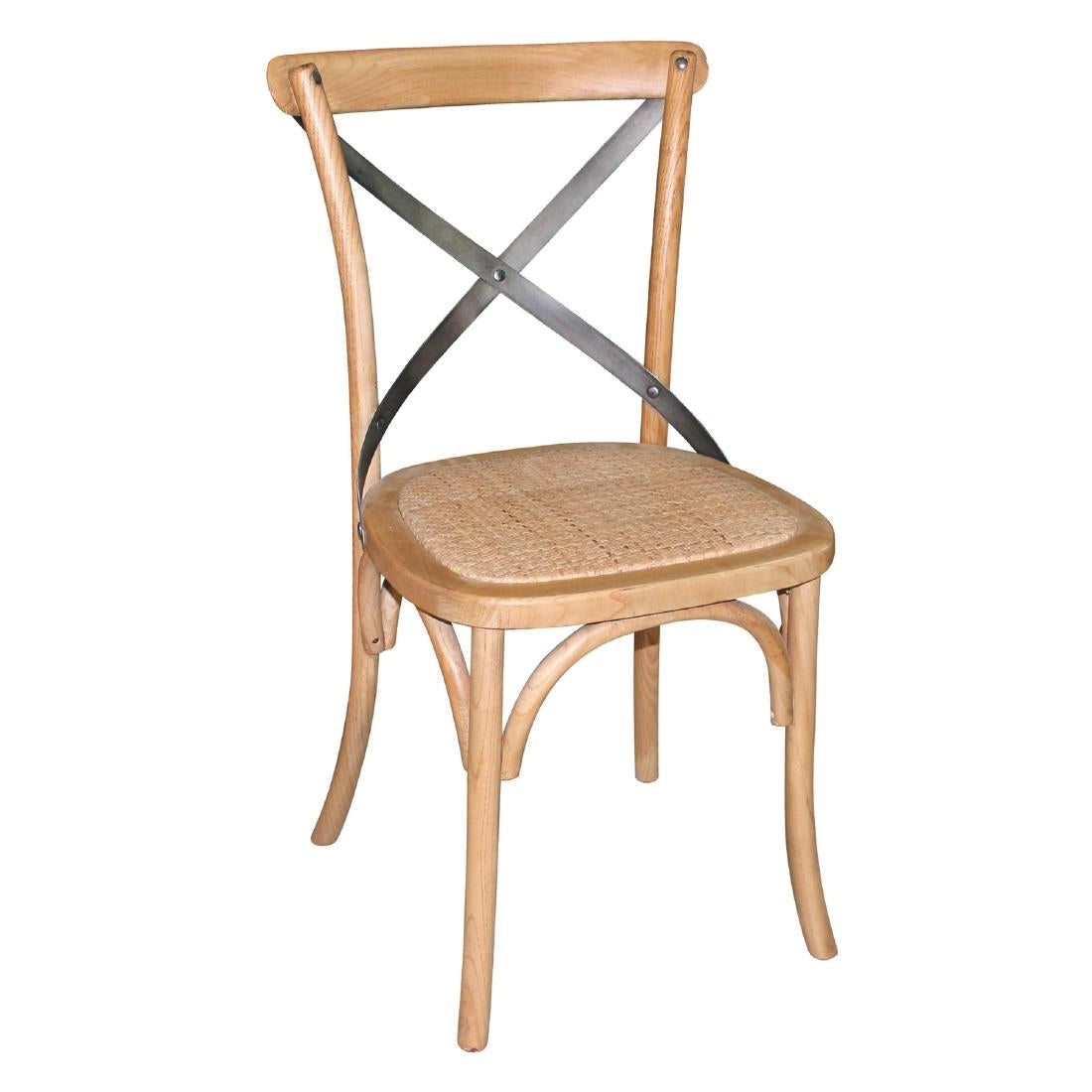 GG656 Bolero houten stoel met gekruiste rugleuning naturel (2 stuks)