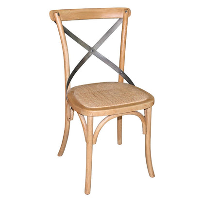 GG656 Bolero houten stoel met gekruiste rugleuning naturel (2 stuks)