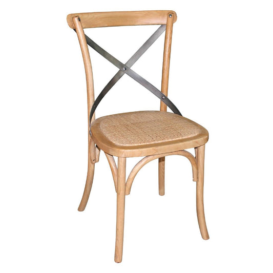 GG656 Bolero houten stoel met gekruiste rugleuning naturel (2 stuks)