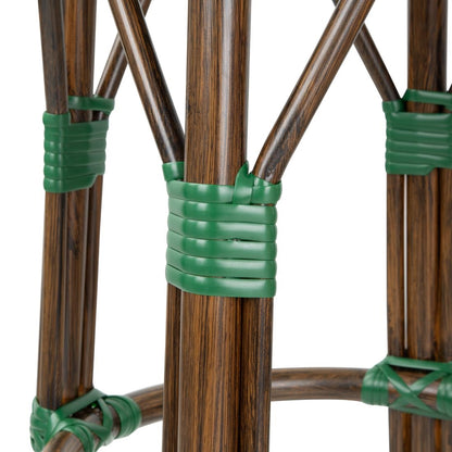 HZ147 Bolero Parijse Stijl PE Rotan Barkrukken Groen Stip Mix (2 stuks)