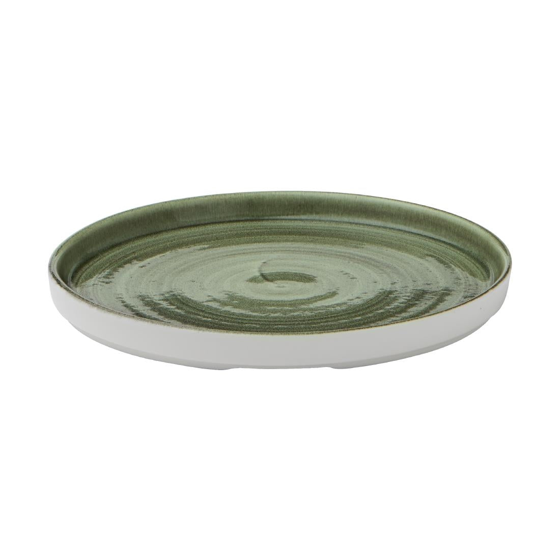 CX644 Churchill Stonecast Patina Burnished Green Bord Met Opstaande Rand 22cm (6 stuks)
