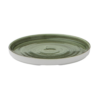 CX644 Churchill Stonecast Patina Burnished Green Bord Met Opstaande Rand 22cm (6 stuks)