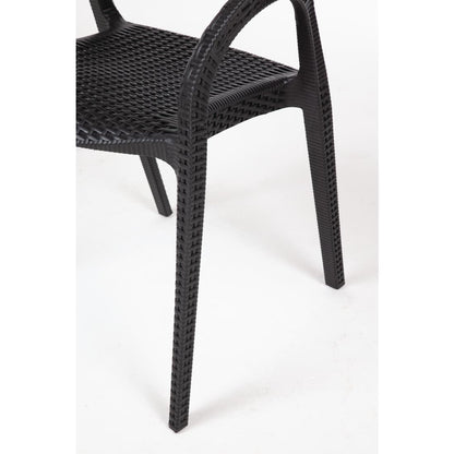 GR363 Bolero polyrotan stoel met armleuning zwart (4 stuks)