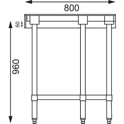 CB907 Vogue RVS werktafel hoekelement 60cm