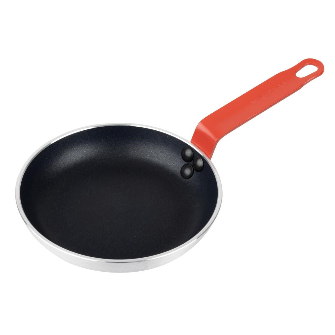 FB473 Hygiplas Teflon Platinum Plus anti-aanbak koekenpan 200mm rood handvat