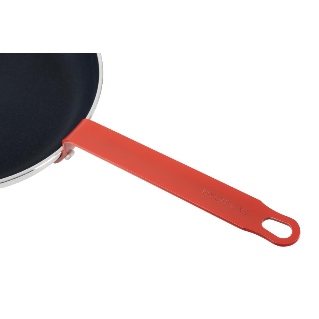 HT966 Hygiplas Aluminium Anti-aanbak Teflon Platinum Plus Koekenpan met Rode Handgreep 28cm