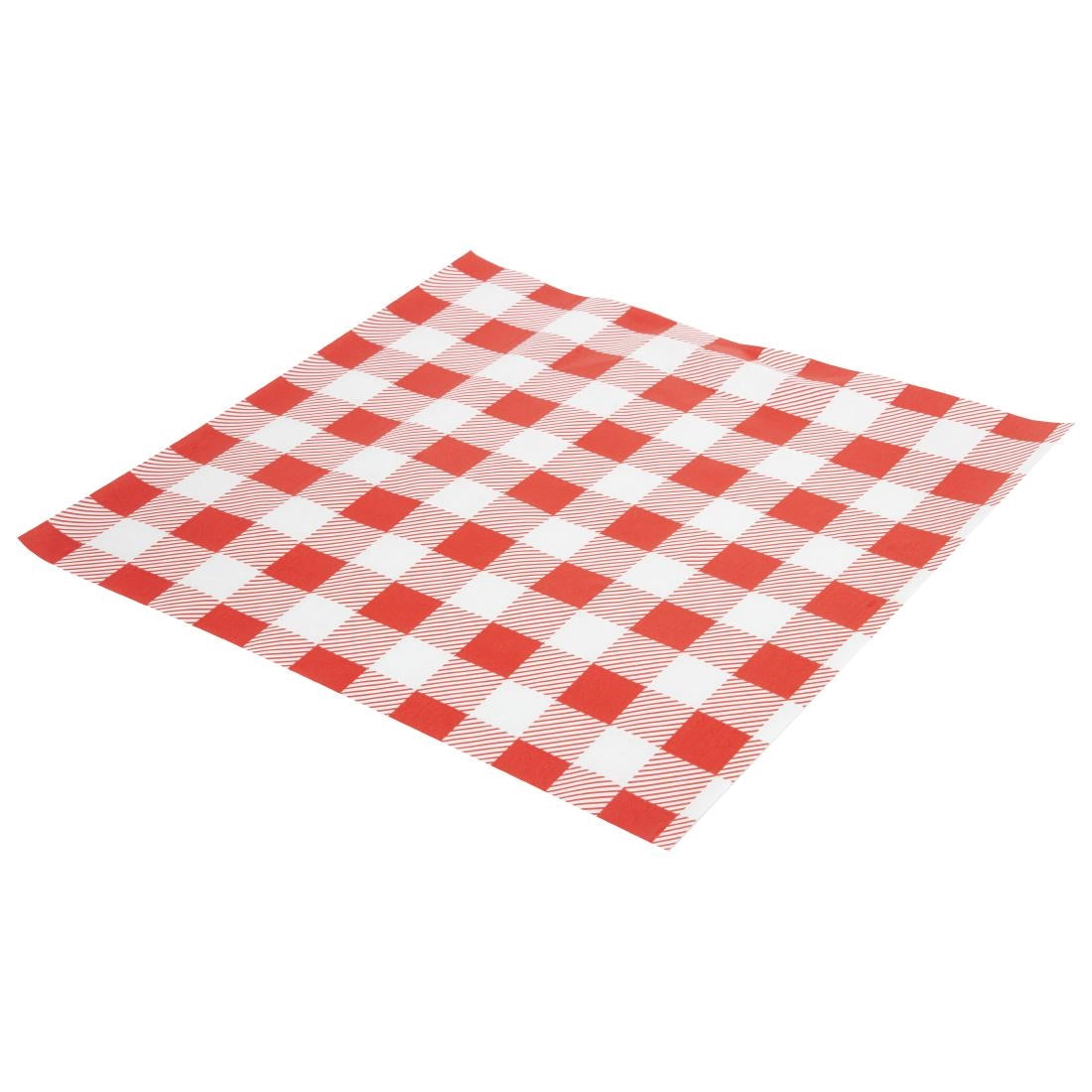 CL657 Rood Gingham vetvrij papier 25x25cm (200 stuks)